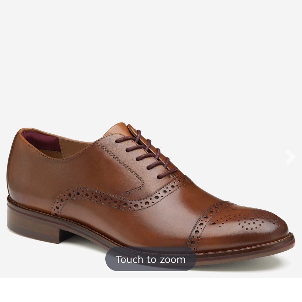 Johnston and Murphy Conrad 2.0 Cap Toe Brown Red Dress Shoes Size 10‎